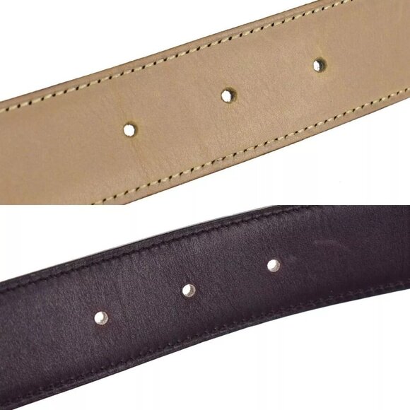 HERMES H Logo Constance Reversible Buckle Belt #80 Leather Gray Purple 77RH283 - Picture 10 of 11